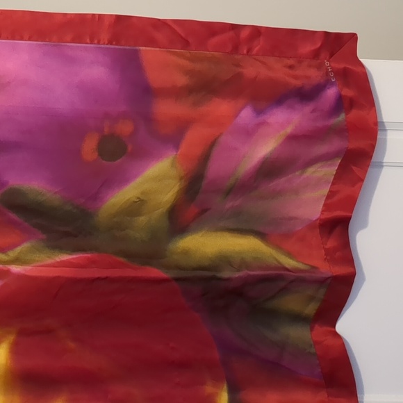 Vibrant Floral Silk Scarf - Picture 4 of 4